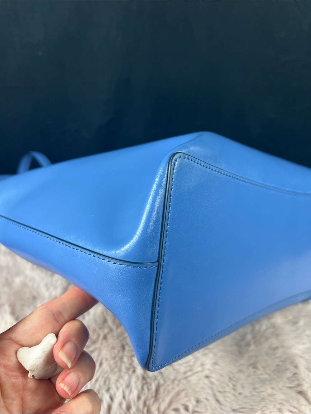 Kate Spade Breanna Smooth Leather Tote Cornflower Blue Large Shoulder Bag | COA - Picture 10 of 13